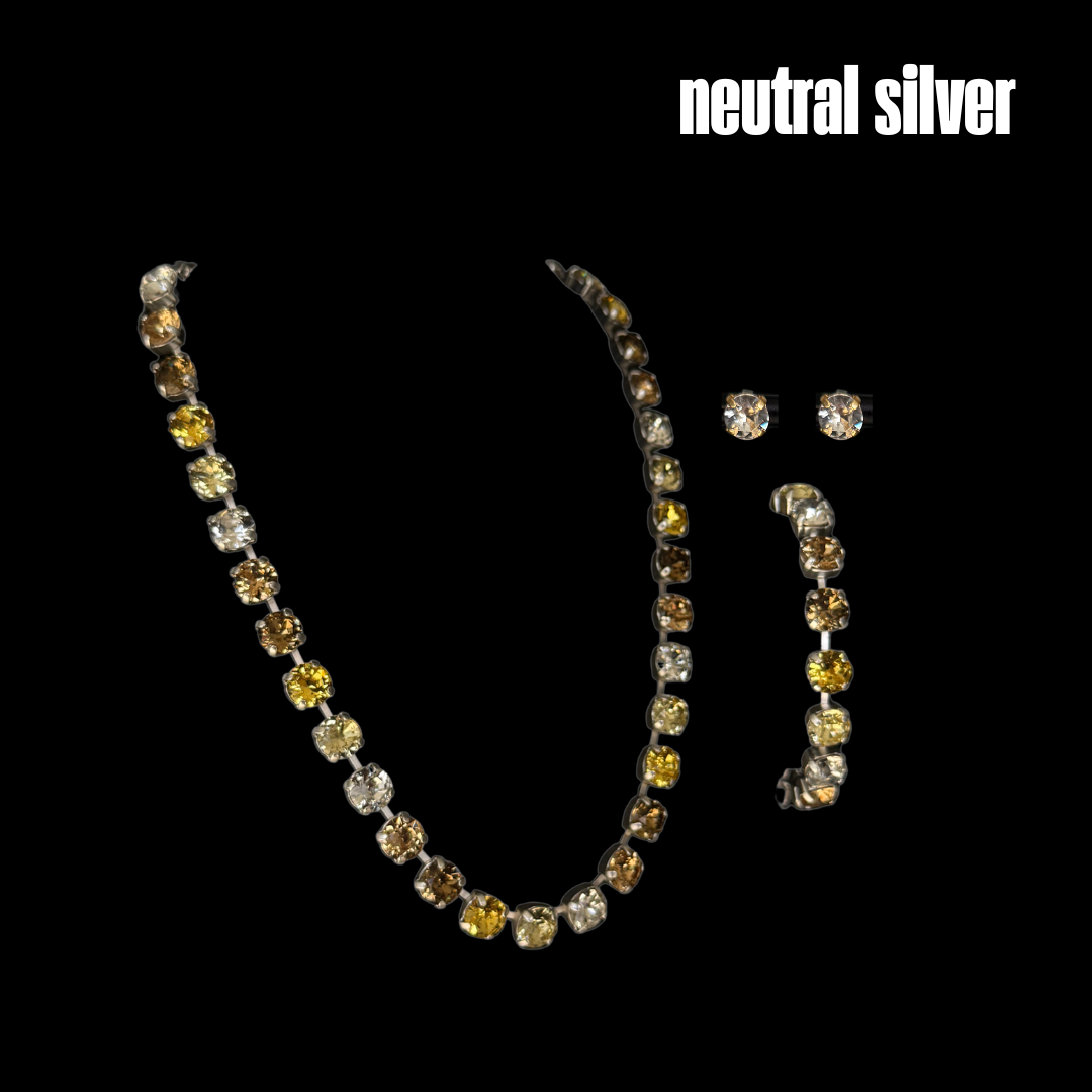 3:33 Necklace, 2:22 Bracelet and 11:11 Earring Set (Silver)