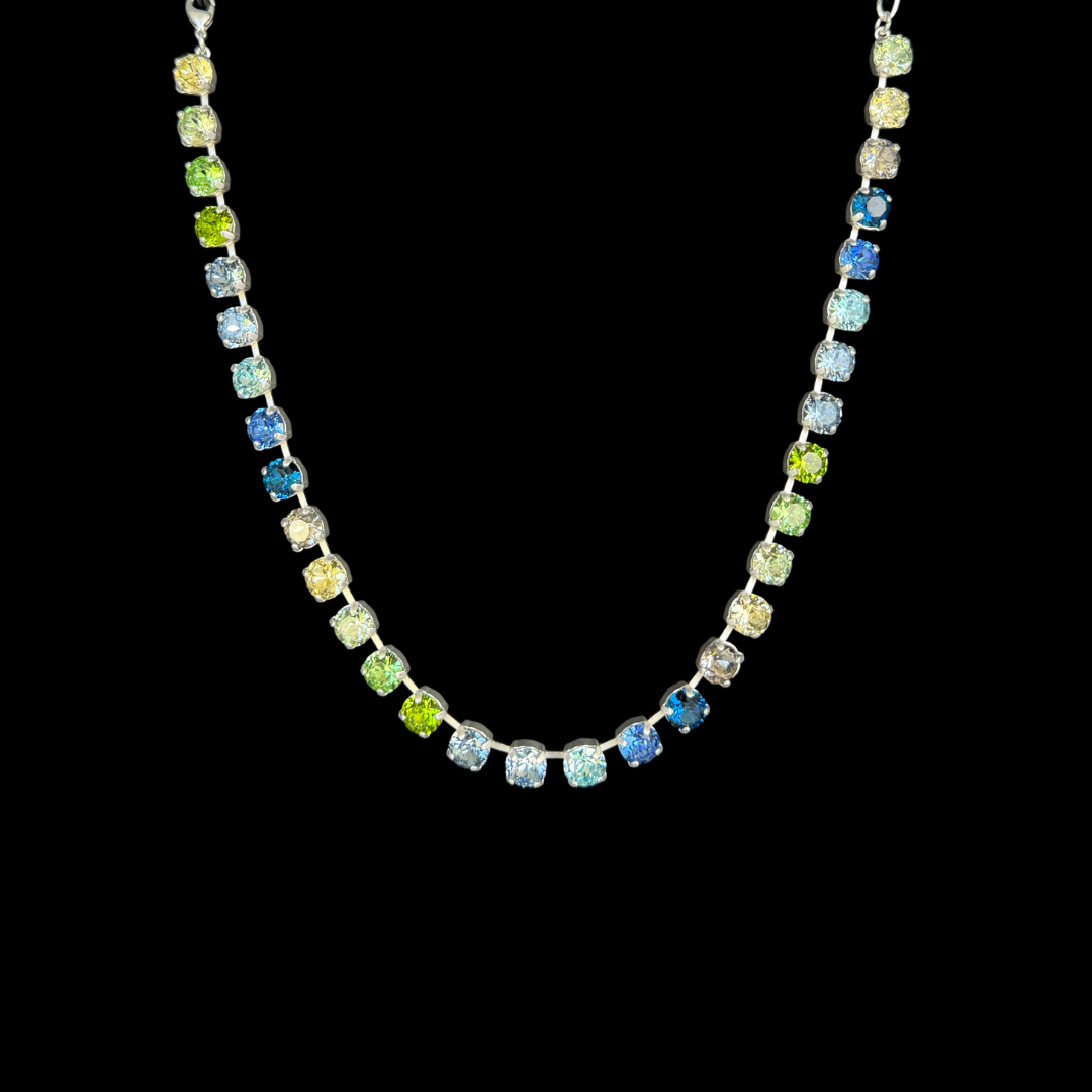 3:33 Necklace - Blue-Green Crystal Chain