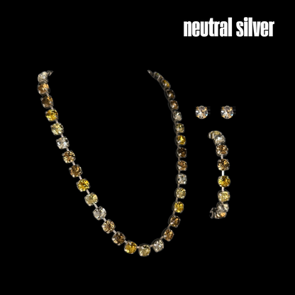 3:33 Necklace, 2:22 Bracelet and 11:11 Earring Set (Silver)
