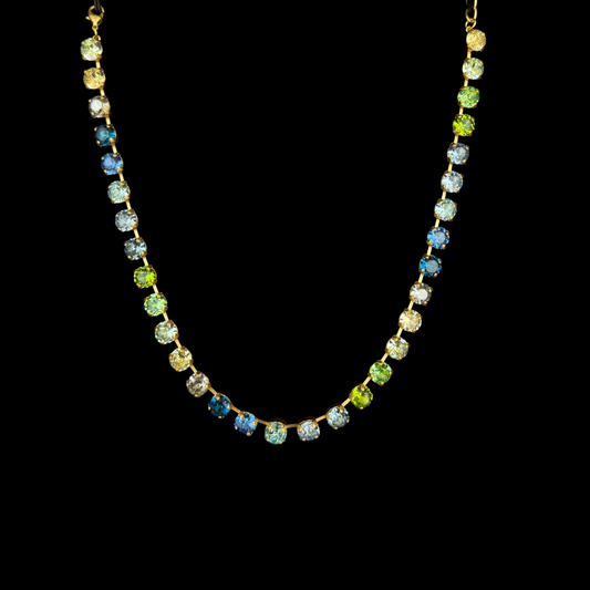 3:33 Necklace - Blue-Green Crystal Chain