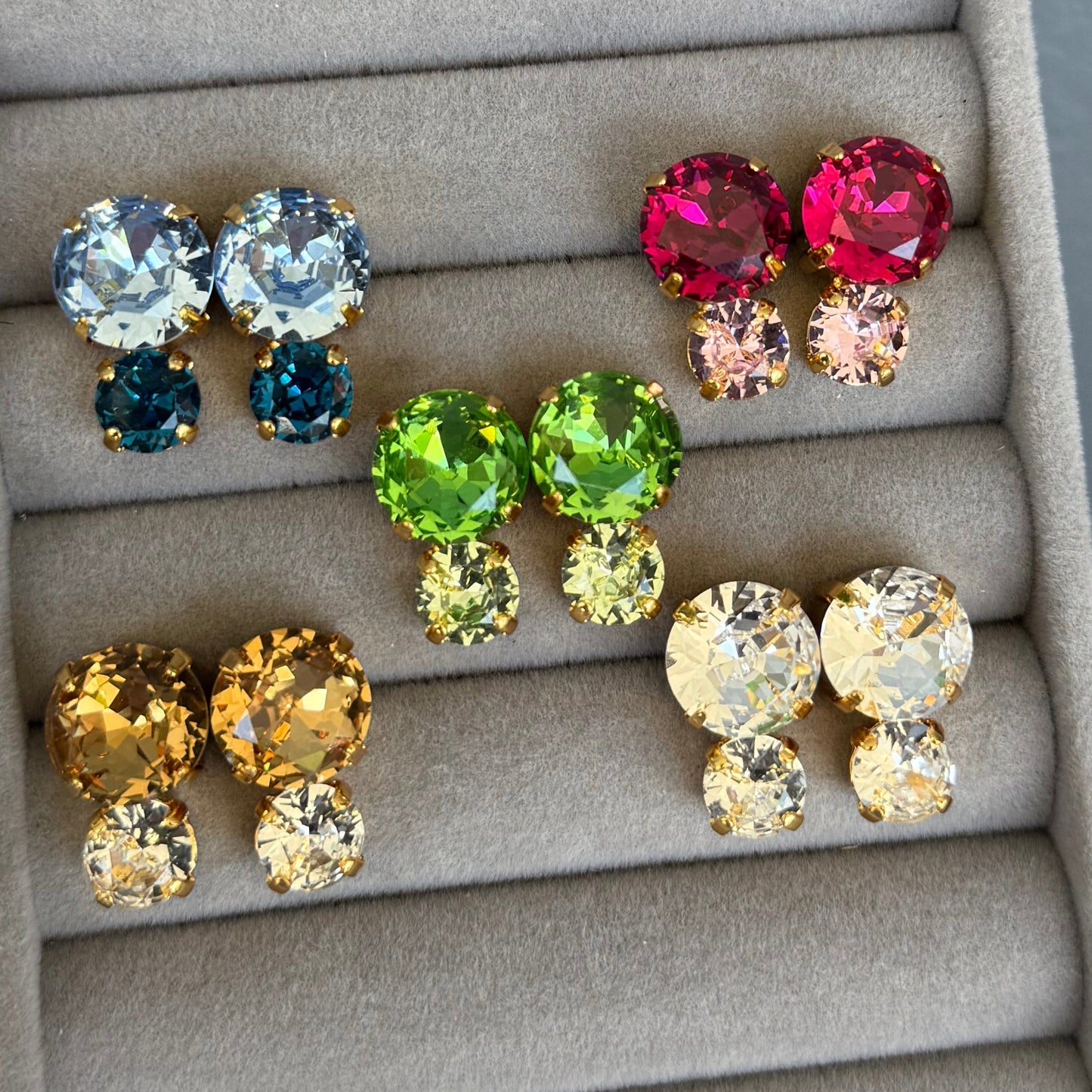 XL Double Stack Earrings - 14k Gold Plated