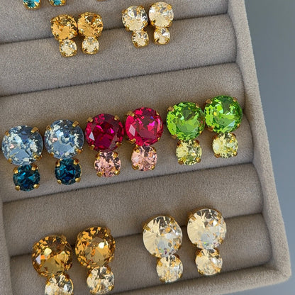 XL Double Stack Earrings - 14k Gold Plated