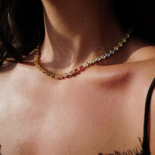 Petite Crystal Chain - 14k Gold Plated